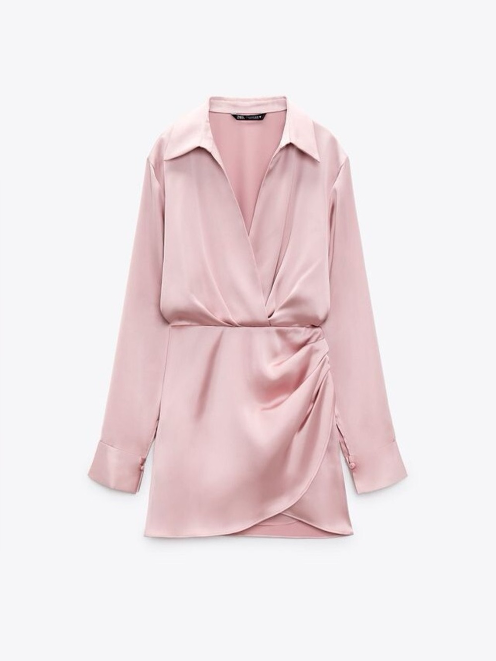 NWT Zara Short Satin Effect Dress in Pink size XS